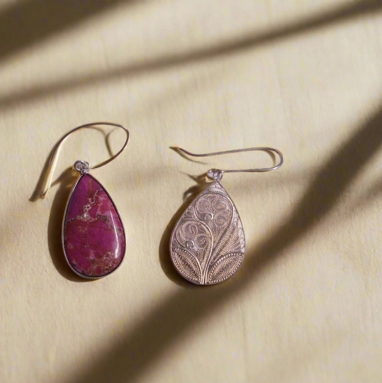 Handcrafted Royal Rouge Drops with 999 silver and Cobalt Calcite stones, a meaningful holiday gift for her