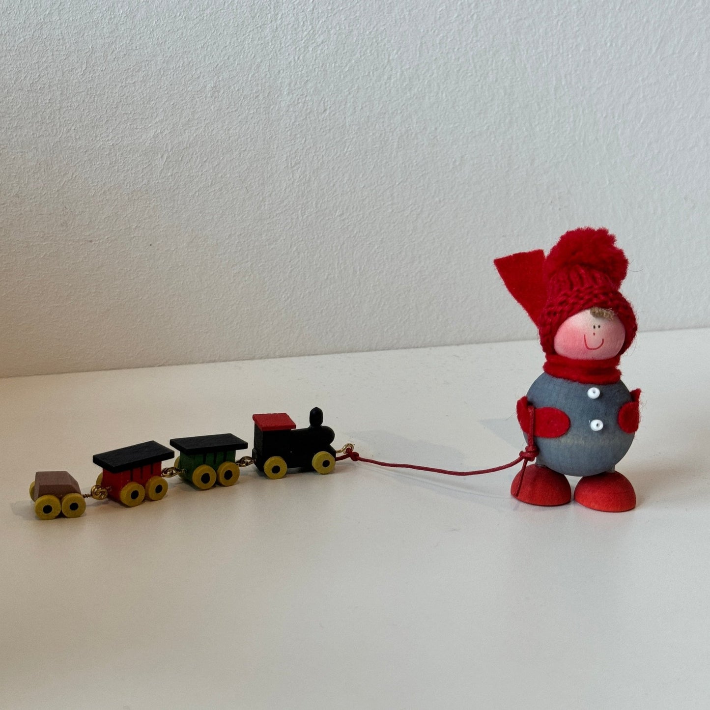 Handcrafted Christmas Decor: Aada & Oliver Pulling a Christmas Train - Festive Holiday Decoration