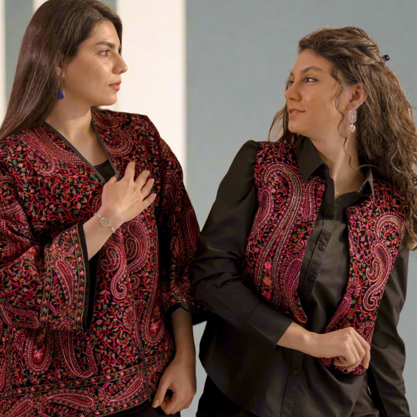 Paisly&floral patterns jacket and vest