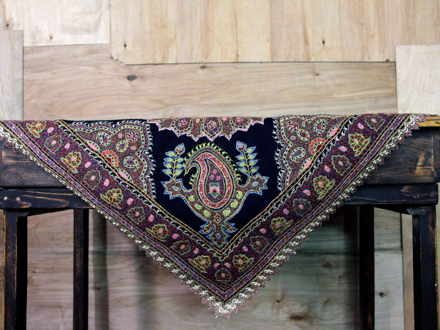 Hand-Embroidered Persian Tablecloth – 65x65cm Eco-Friendly Art Piece for Home Décor