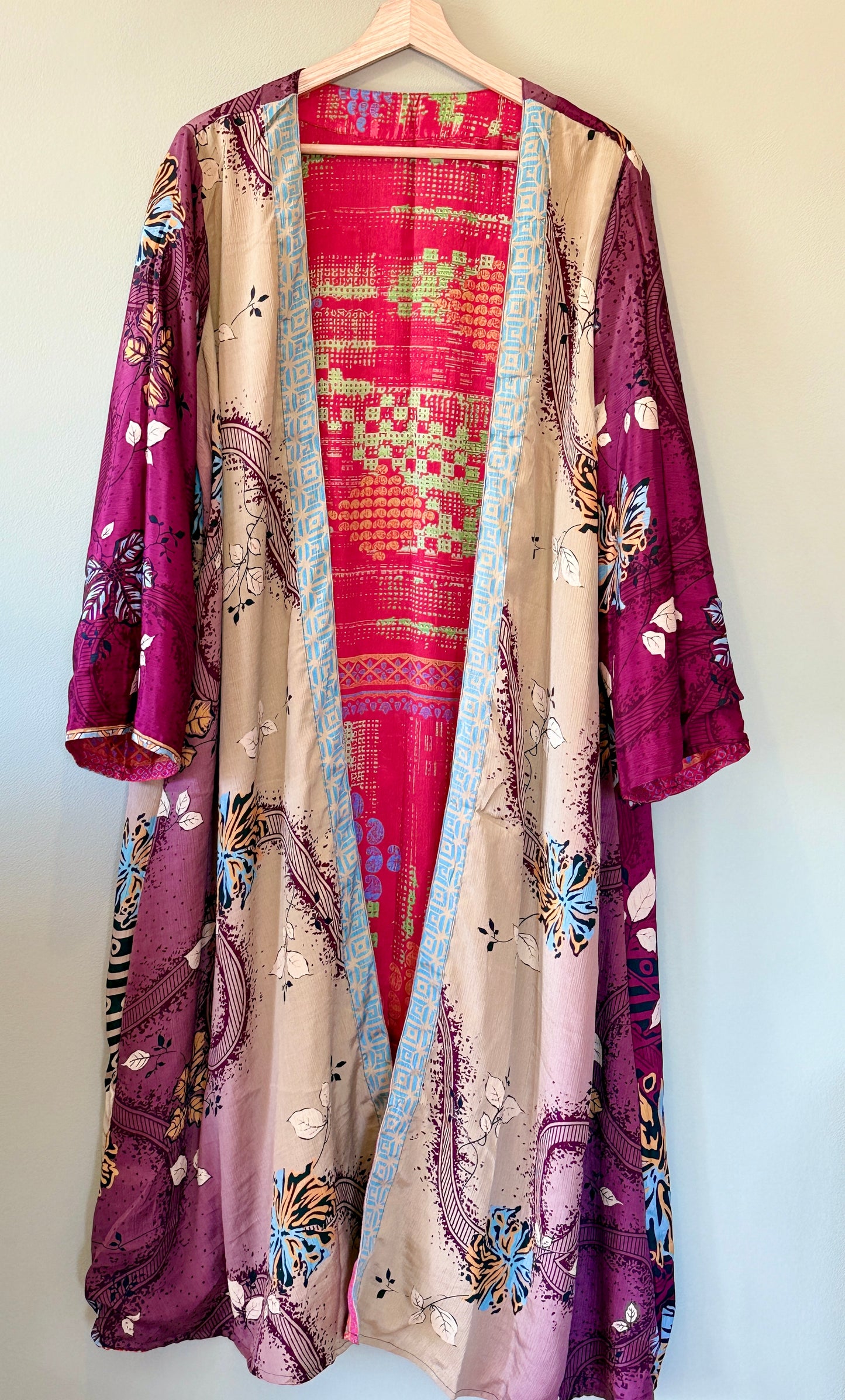 Summer long reversible kimono insideout frontside