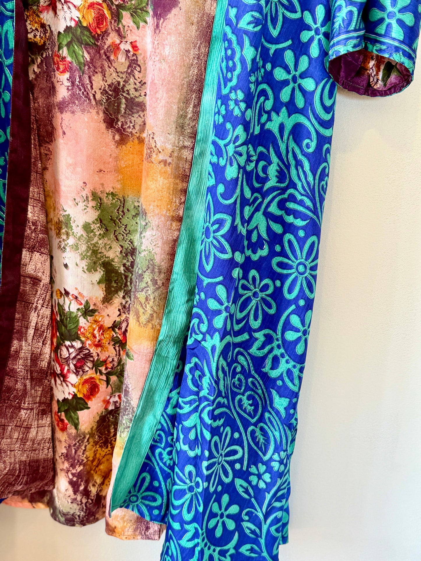Summer silk reversible kimono