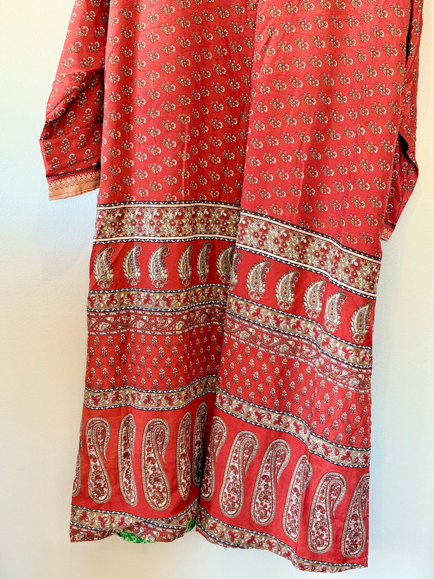 paisley patterned reversible kimono