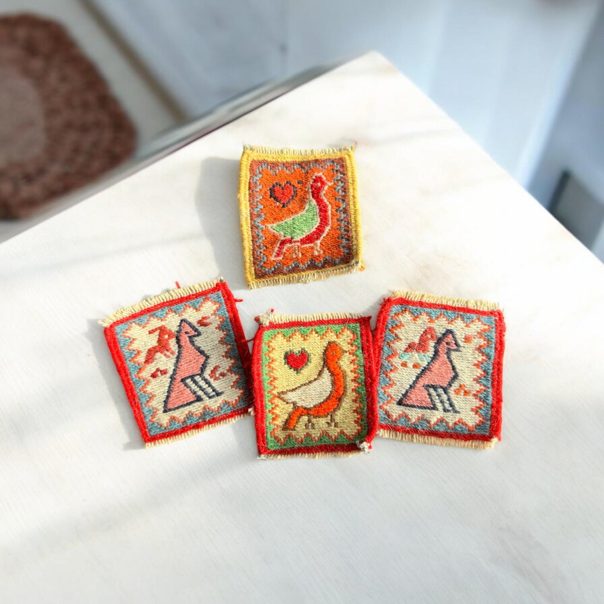 Persian-inspired Gelim coasters, adding cultural charm and durability to tables in homes and cafes