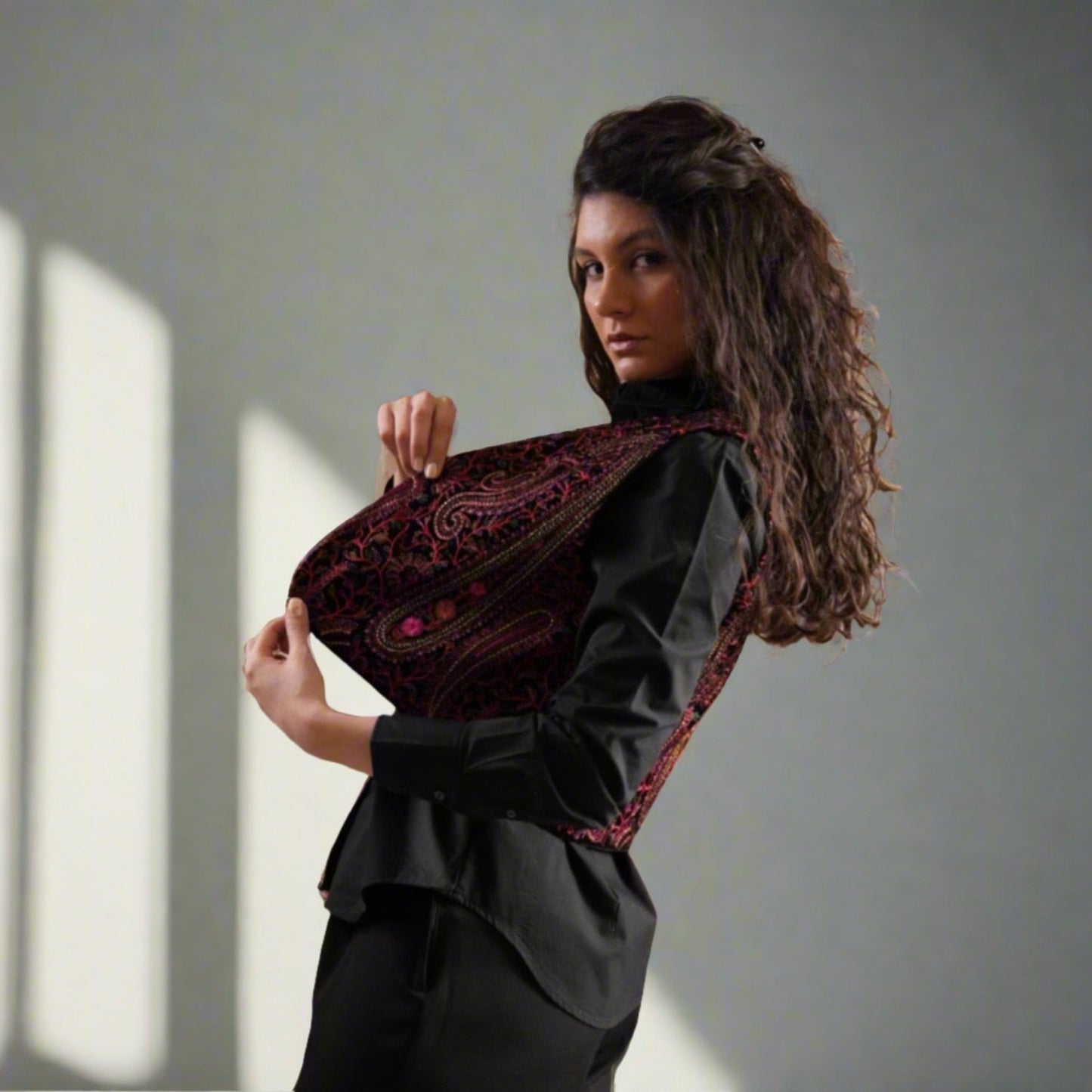 Elegant Mahnoor Vest with exclusive embroidered motifs, designed to bring sophistication and unique style to any wardrobe