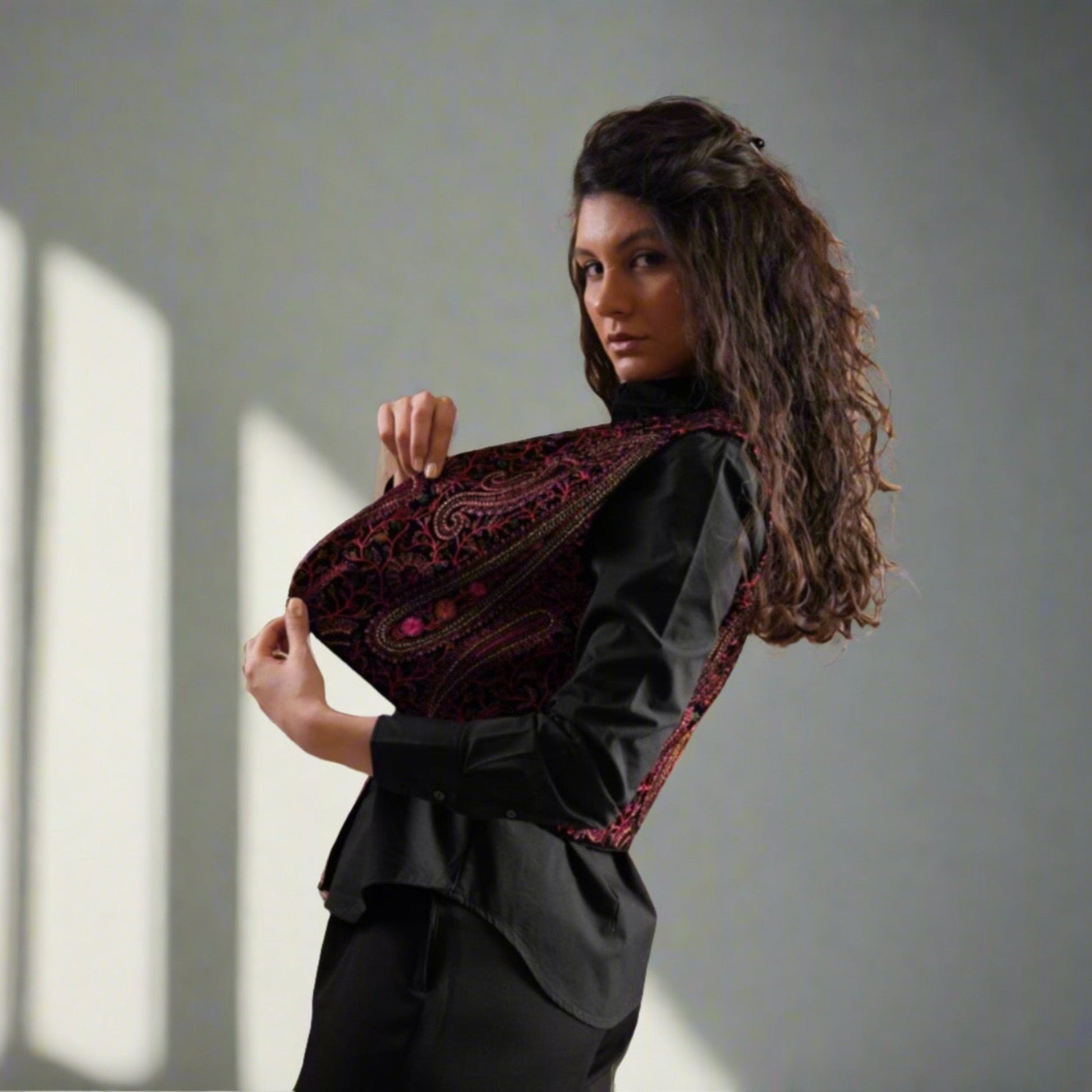 Elegant Mahnoor Vest with exclusive embroidered motifs, designed to bring sophistication and unique style to any wardrobe