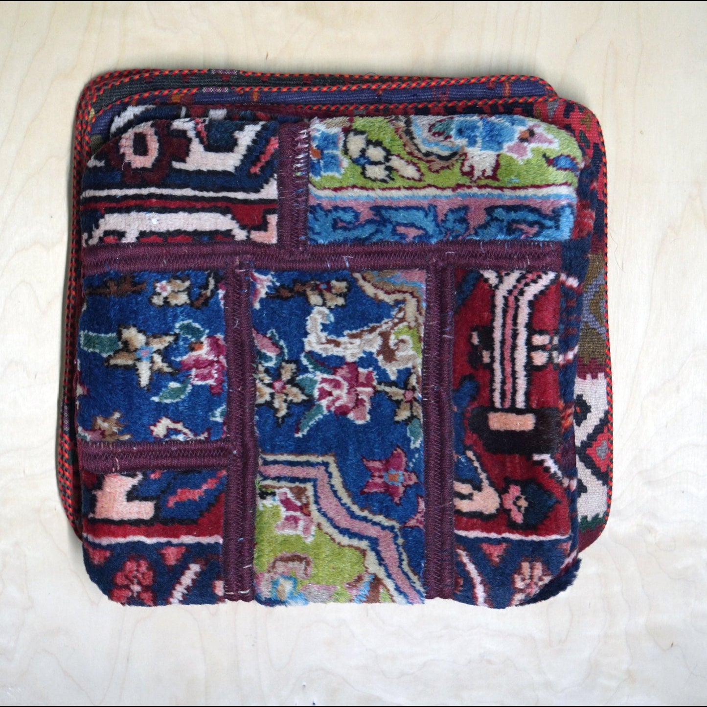 Persian Gelim cushions crafted with traditional weaving techniques, adding color and personality to living room decor.
