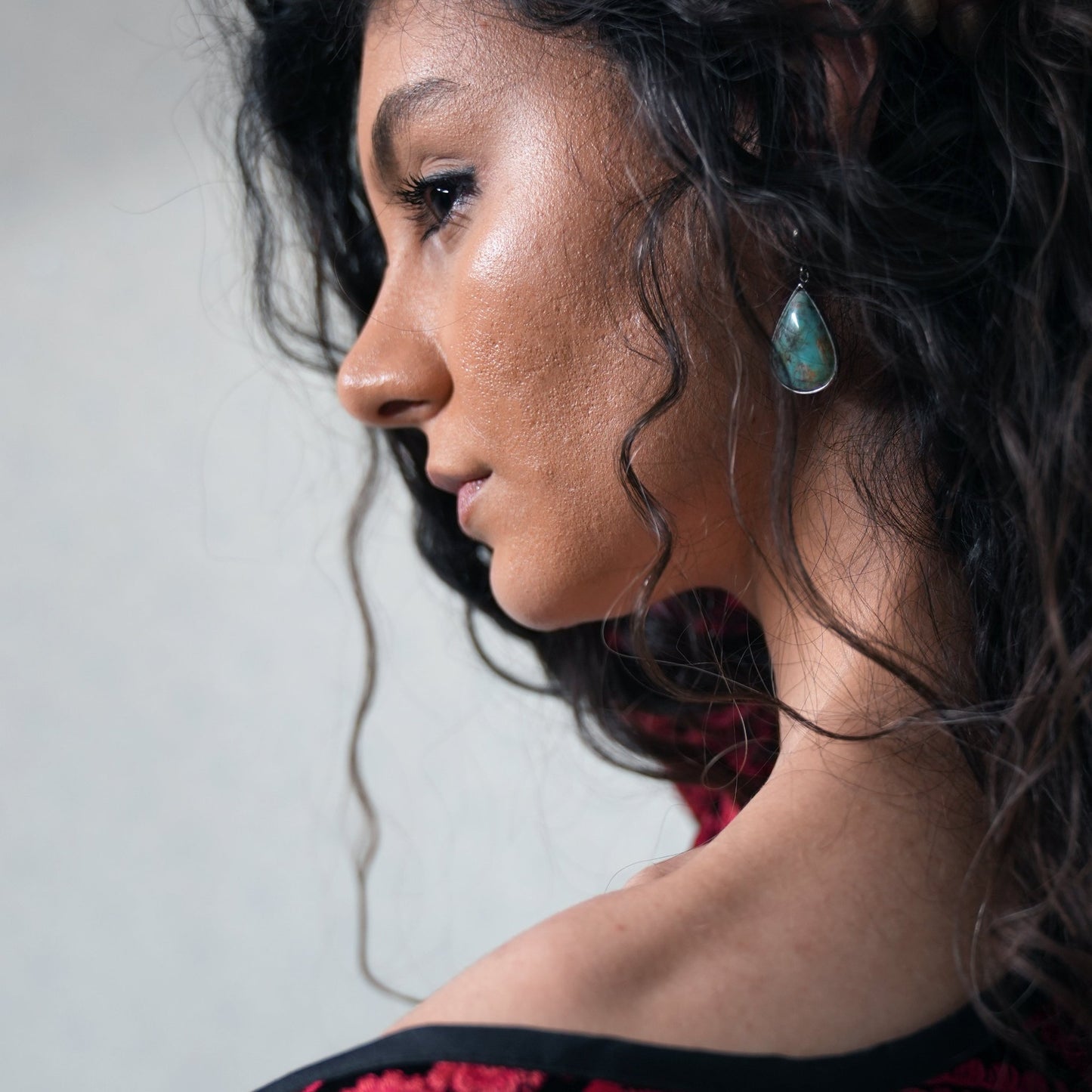 Malileh Persian Earrings crafted with 999 silver and turquoise, a unique and thoughtful holiday gift for her