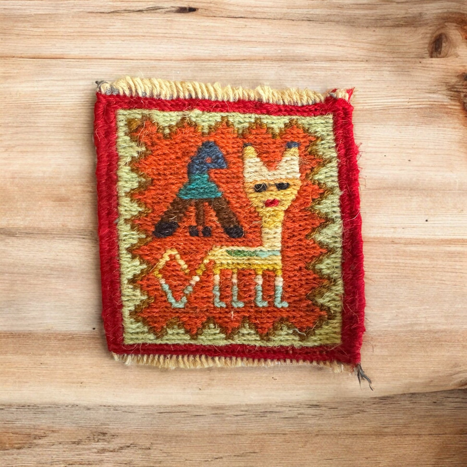 Persian Gelim coasters with fun, durable patterns, perfect for coffee shops, gatherings, and home decor.