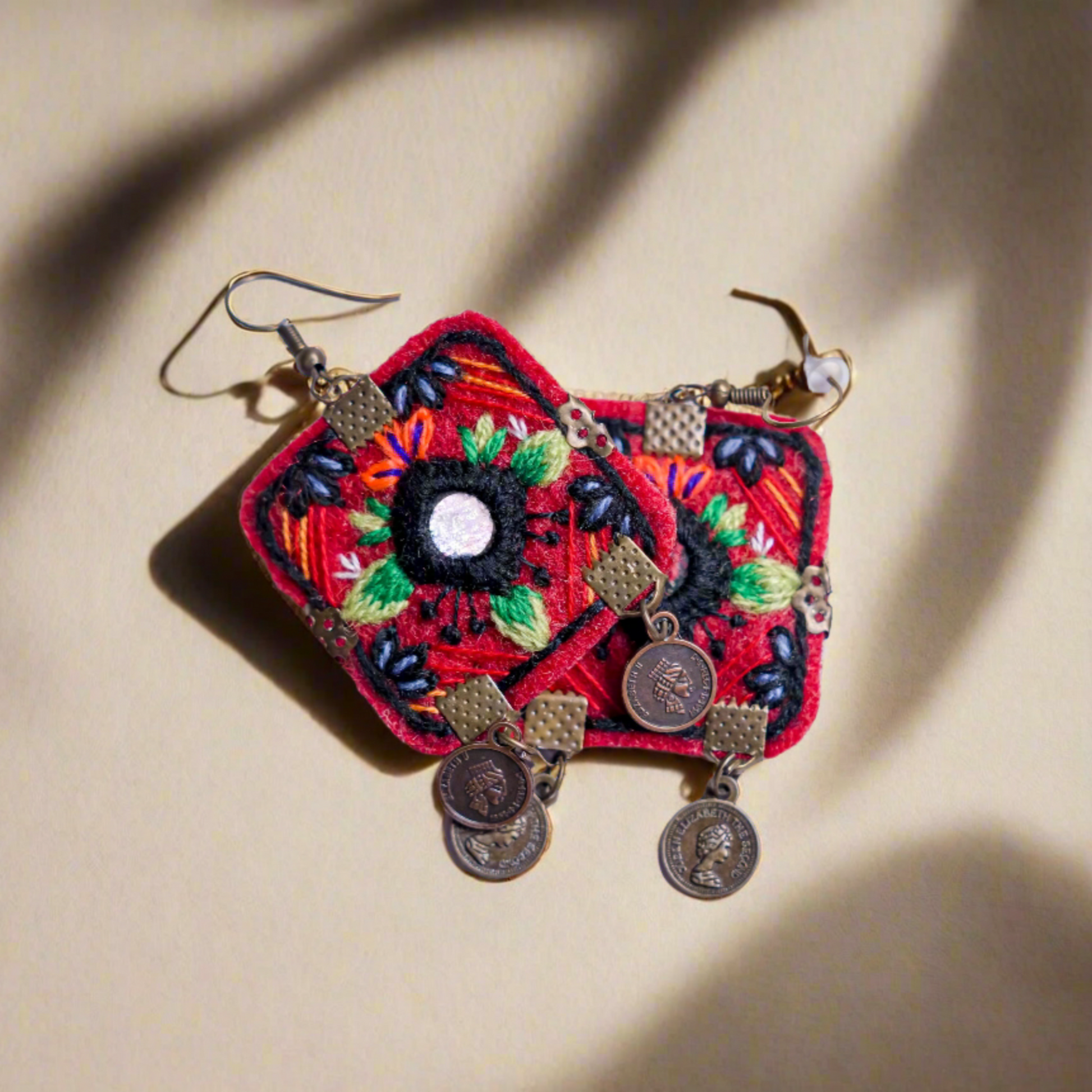 Resilient Blossoms, Hand Embraided Earrings 