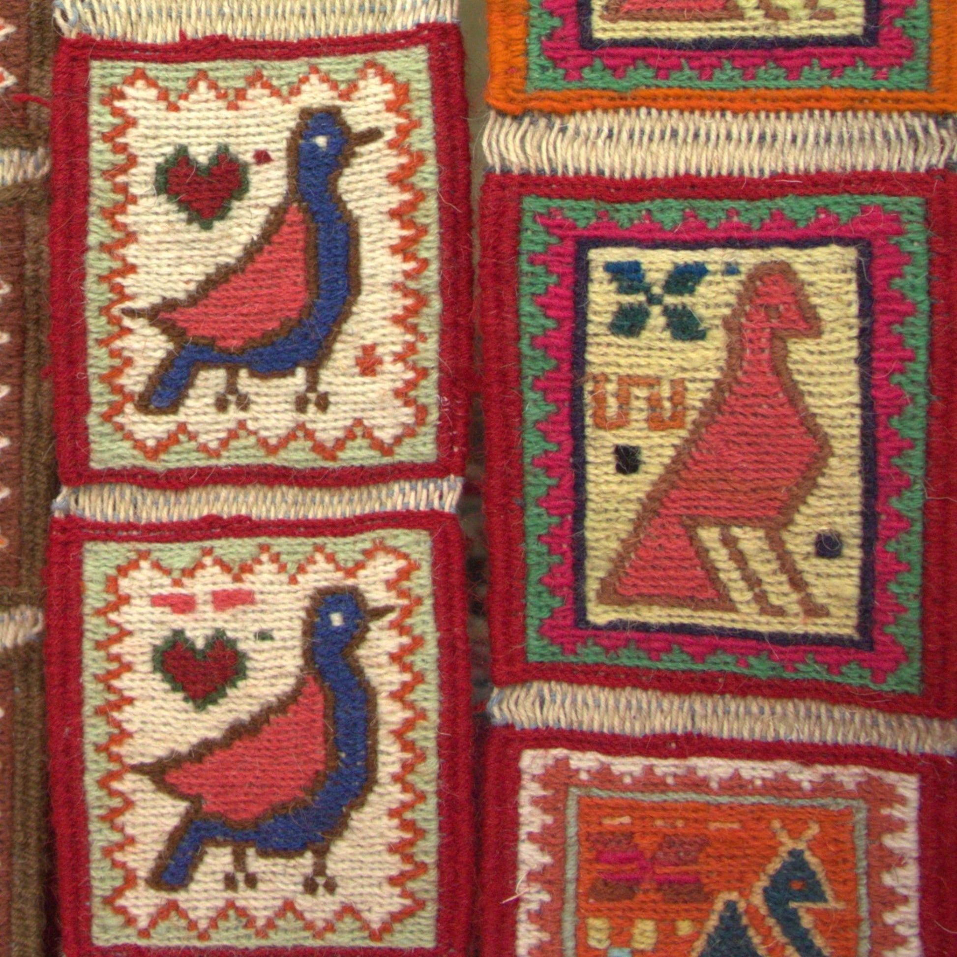 Close-up of Persian Gelim coasters, designed to protect surfaces while adding cultural charm to home decor.