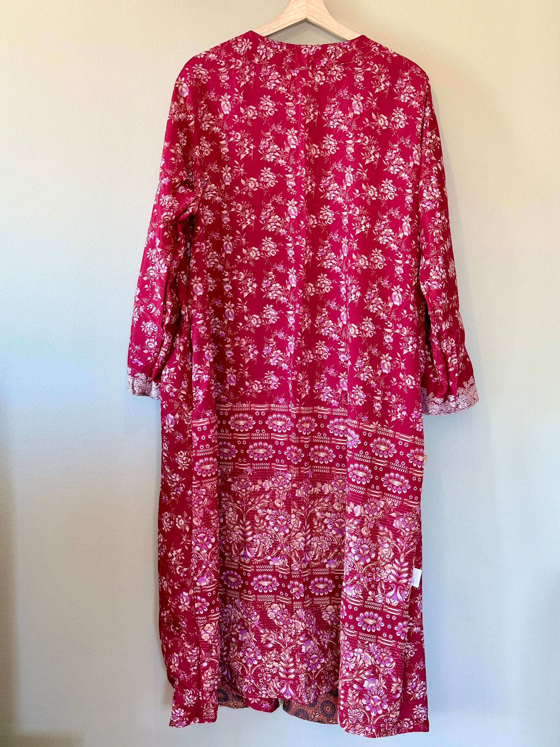 summer floral red kimono backside 